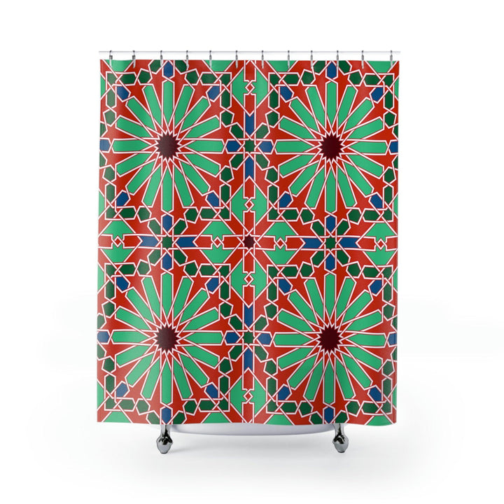 Colorful Shower Curtains Moroccan Tile Design - Souvenirs | Tours | Hotels | Restaurants