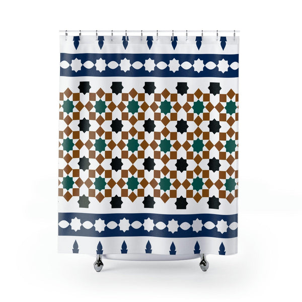 Colorful Shower Curtains Moroccan Tile Design - Souvenirs | Tours | Hotels | Restaurants