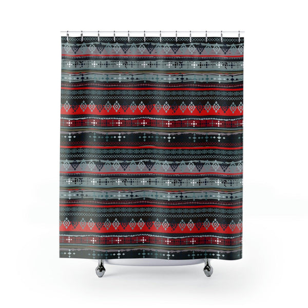 Colorful Shower Curtains Moroccan Berber Symbols Design - Souvenirs | Tours | Hotels | Restaurants