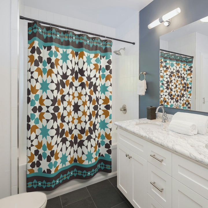 Colorful Shower Curtains Moroccan Tile Design - Souvenirs | Tours | Hotels | Restaurants