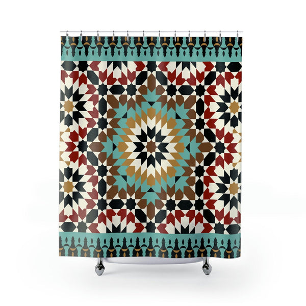 Colorful Shower Curtains Moroccan Tile Design - Souvenirs | Tours | Hotels | Restaurants