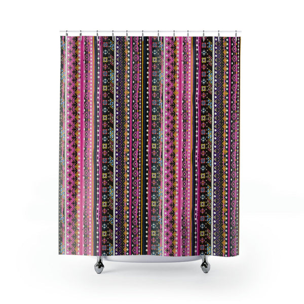 Colorful Shower Curtains Moroccan Berber Symbols Design - Souvenirs | Tours | Hotels | Restaurants