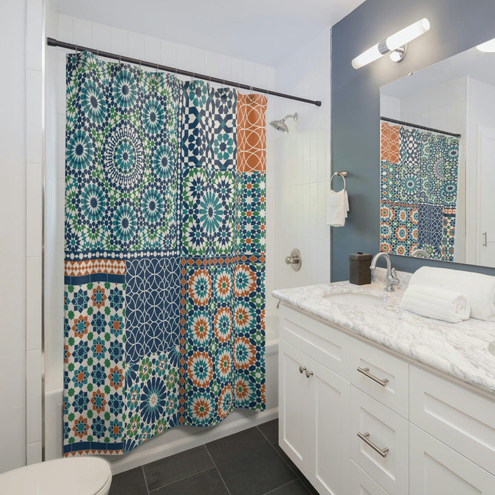 Colorful Shower Curtains Moroccan Tile Design - Souvenirs | Tours | Hotels | Restaurants