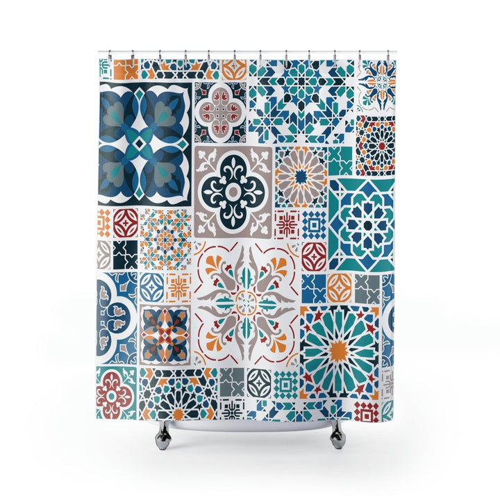 Colorful Shower Curtains Moroccan Tile Design - Souvenirs | Tours | Hotels | Restaurants