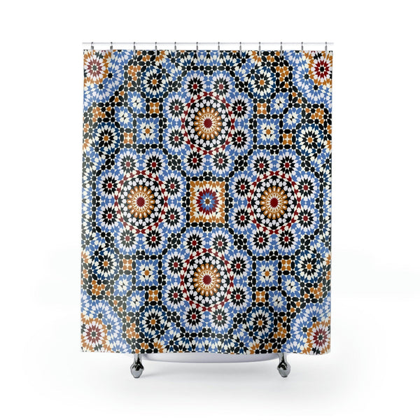 Colorful Shower Curtains Moroccan Tile Design - Souvenirs | Tours | Hotels | Restaurants