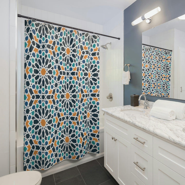 Colorful Shower Curtains Moroccan Tile Design - Souvenirs | Tours | Hotels | Restaurants