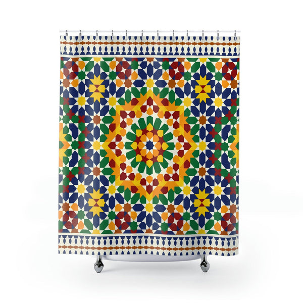 Colorful Shower Curtains Moroccan Tile Design - Souvenirs | Tours | Hotels | Restaurants