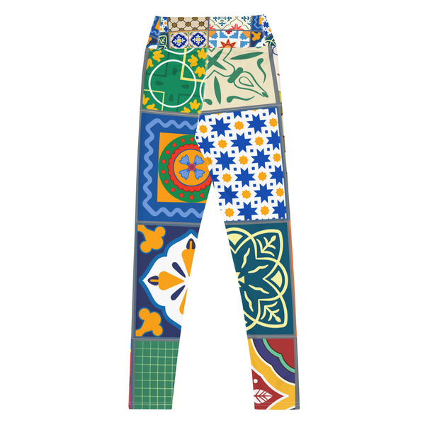 Colourful Yoga Leggings Moroccan tile design