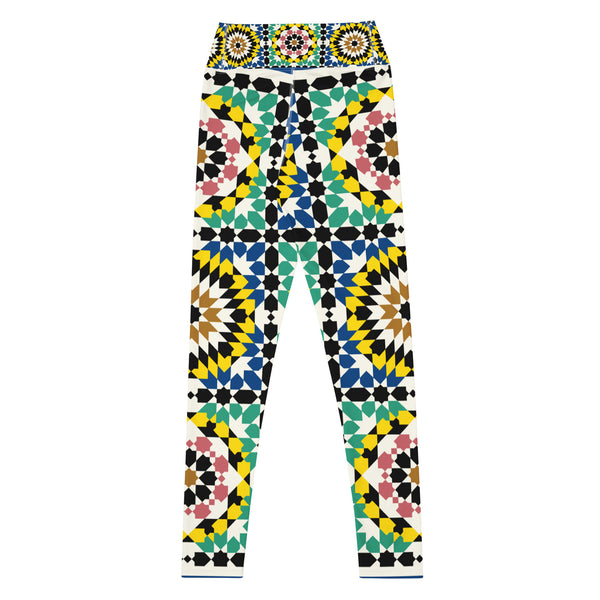 Colourful Yoga Leggings Moroccan tile design