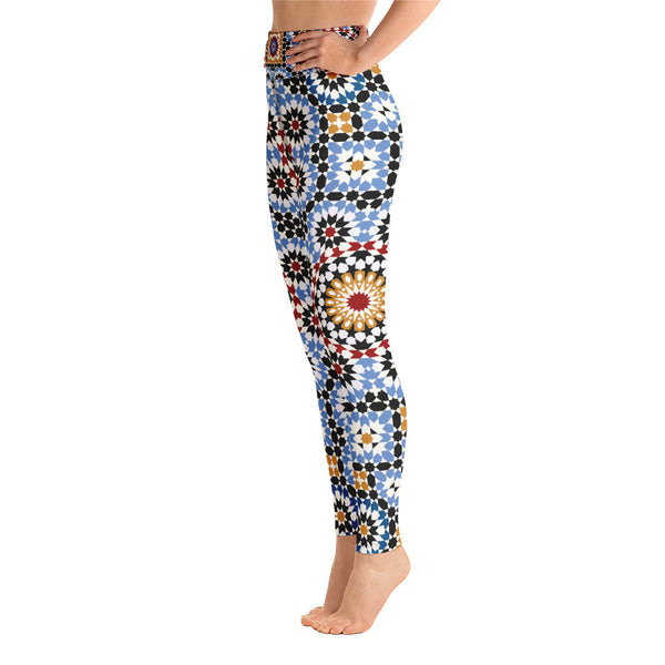 Colourful Yoga Leggings Moroccan tile design