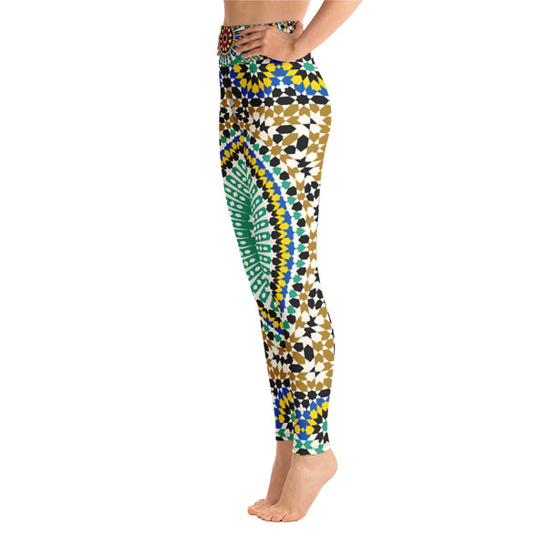 Colourful Yoga Leggings Moroccan tile design