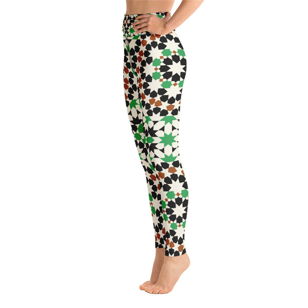 Colourful Yoga Leggings Moroccan tile design