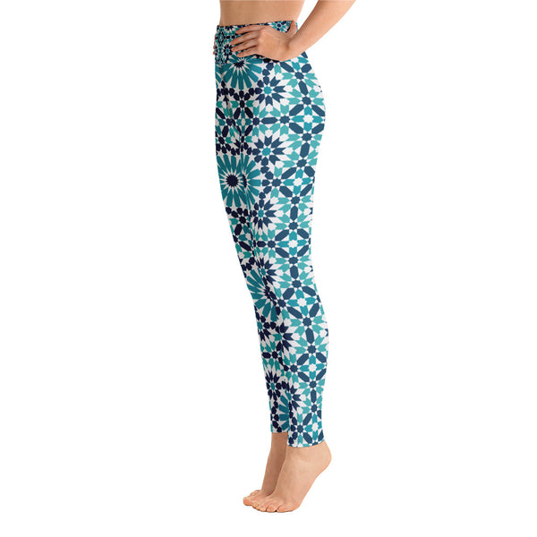 Colourful Yoga Leggings Moroccan tile design