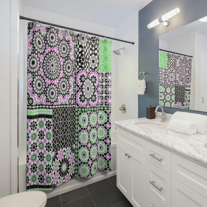 Colorful Shower Curtains Moroccan Tile Design - Souvenirs | Tours | Hotels | Restaurants