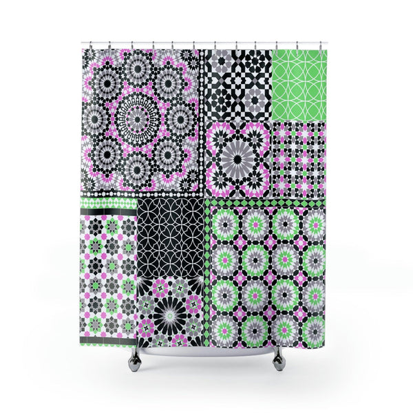 Colorful Shower Curtains Moroccan Tile Design - Souvenirs | Tours | Hotels | Restaurants