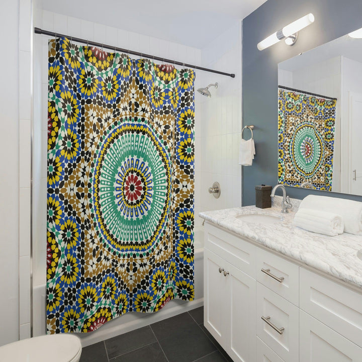 Colorful Shower Curtains Moroccan Tile Design - Souvenirs | Tours | Hotels | Restaurants