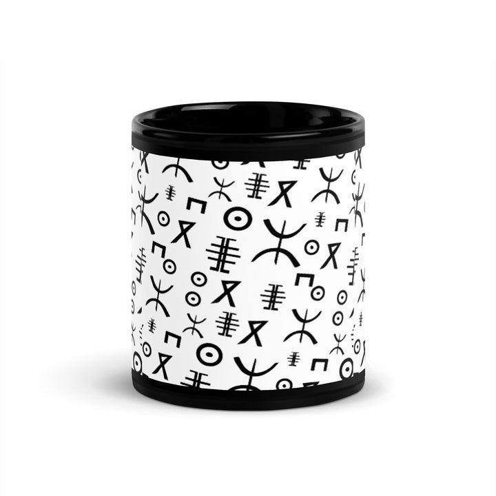 Black Glossy Mug Moroccan Design - bluedesertexperience