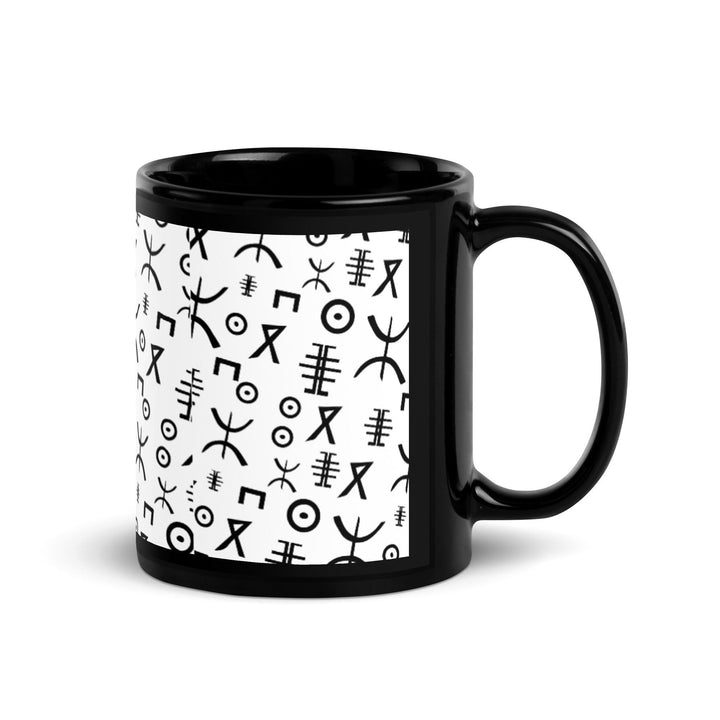 Black Glossy Mug Moroccan Design - bluedesertexperience