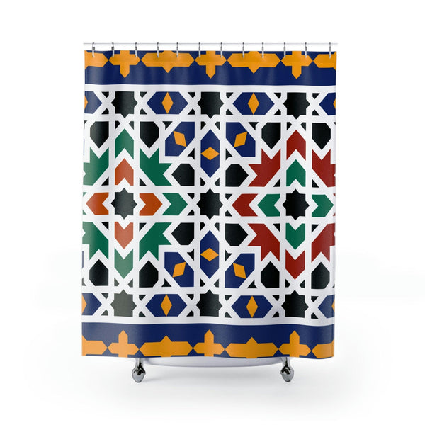 Colorful Shower Curtains Moroccan Tile Design - Souvenirs | Tours | Hotels | Restaurants