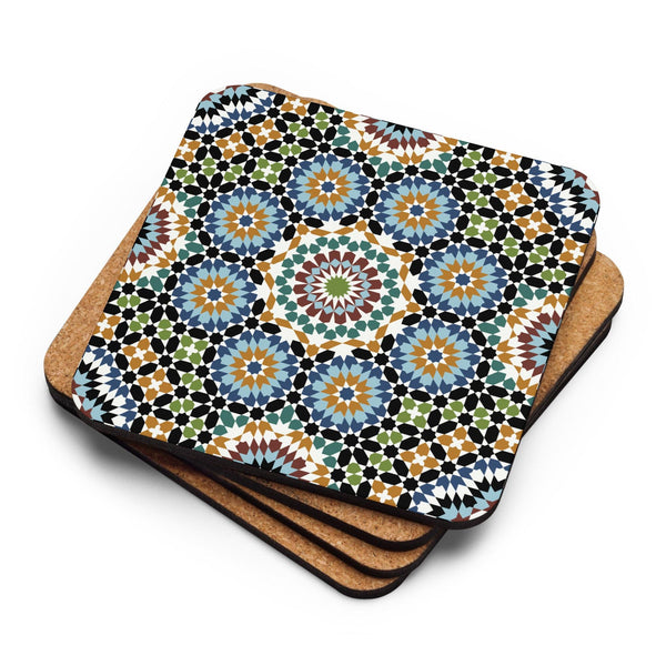 Cork-back coaster Moroccan design - Souvenirs | Tours | Hotels | Restaurants