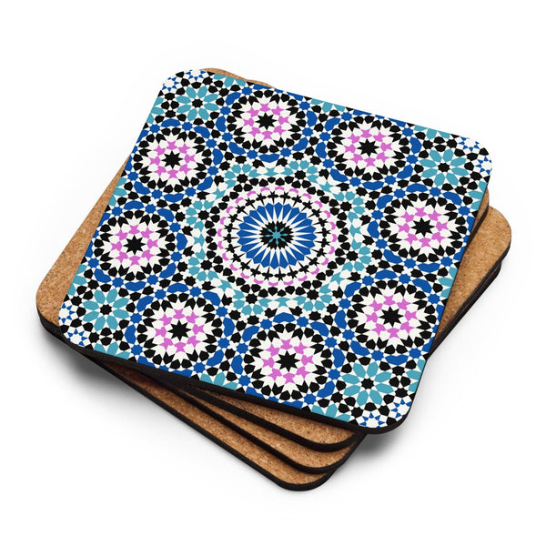 Cork-back coaster Moroccan design - Souvenirs | Tours | Hotels | Restaurants