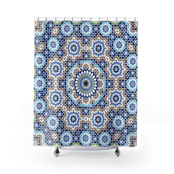 Colorful Shower Curtains Moroccan Tile Design - Souvenirs | Tours | Hotels | Restaurants