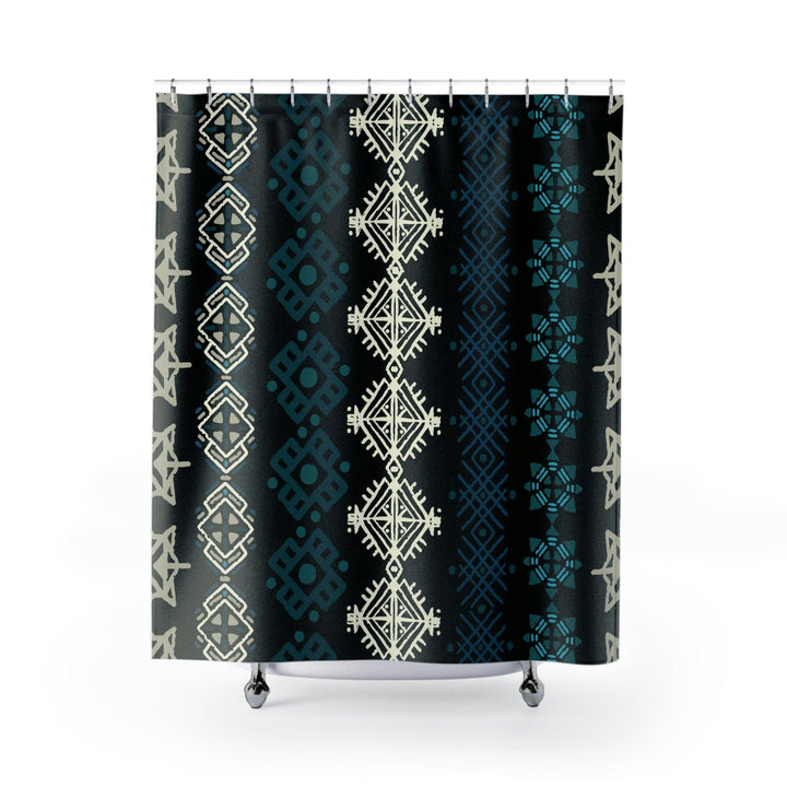 Colorful Shower Curtains Moroccan Berber Symbols Design - Souvenirs | Tours | Hotels | Restaurants