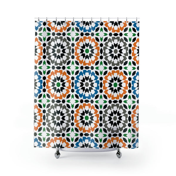 Colorful Shower Curtains Moroccan Tile Design - Souvenirs | Tours | Hotels | Restaurants