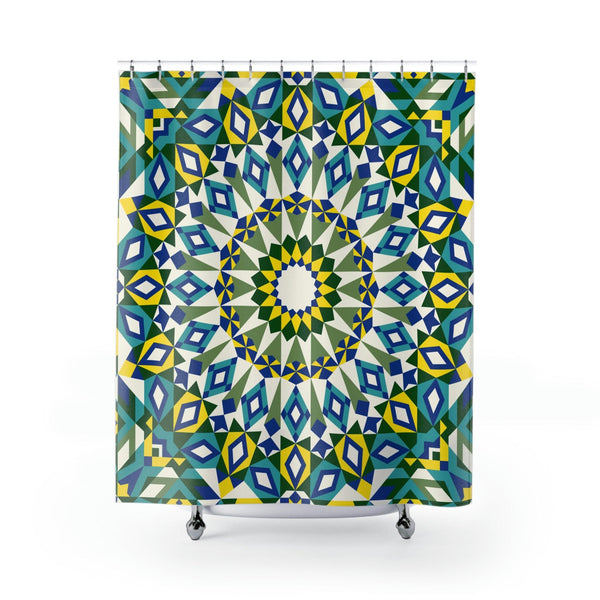 Colorful Shower Curtains Moroccan Tile Design - Souvenirs | Tours | Hotels | Restaurants